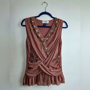 Vintage Talk of the Walk Embellished Boho Top